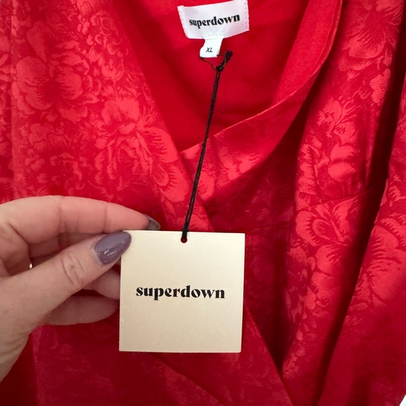 NWT -Superdown from Revolve, XL, red Lamiae wrap dress - Picture 3 of 5